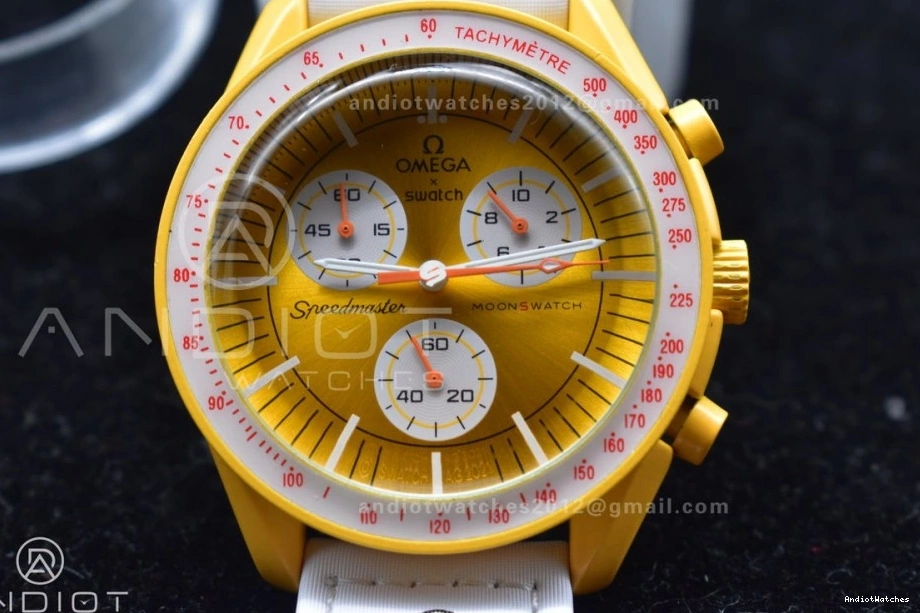 Attractive Quartz Moonwatch Nylon Bioceramic Omega to Swatch the 1185 on Mission Sun Strap x 0928